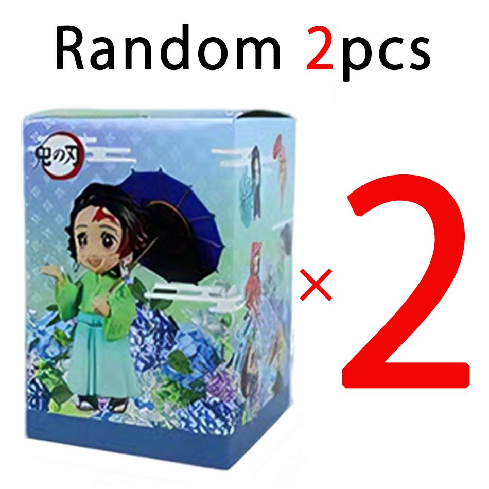 В наличии 12 см кавайная Серия сливового дождя из Клинок, рассекающий демонов, с коробкой, ручная работа, модель, фигурка-орнамент-подарок, нет Яиба, Камадо, Незуко