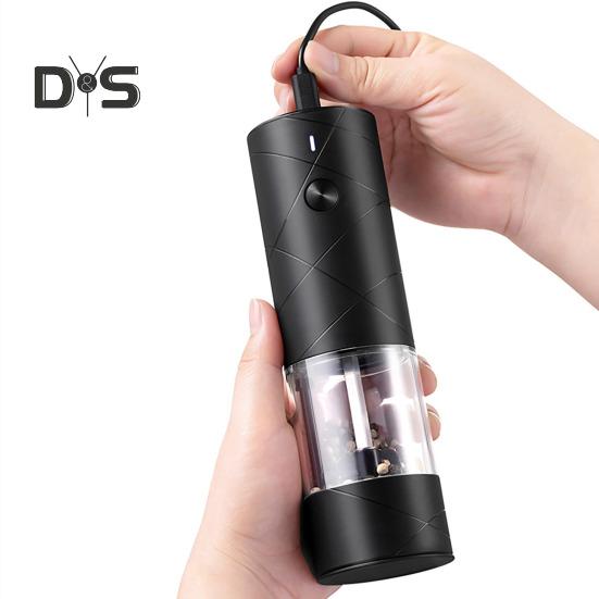 1/2 шт. электрическая мельница для специй, прозрачная видимая светодиодная регулируемая портативная USB перезаряжаемая беспроводная автоматическая соль, перец, приправа, шлифовальный инструмент