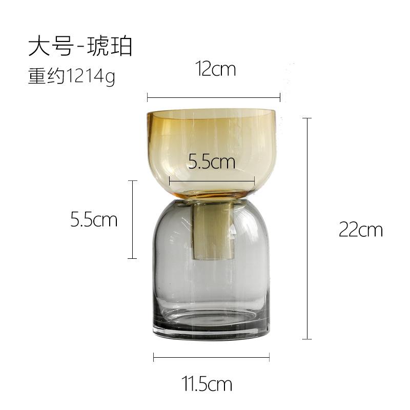 Стеклянная ваза Прозрачная Цветная Двухслойная Цветочная Композиция Цветочная Композиция Гидропоника Террариум Домашнее Украшение