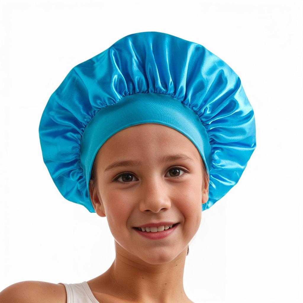 Children's Satin Sleep Cap - Soft Elastic Silk-like Hair Care Hat