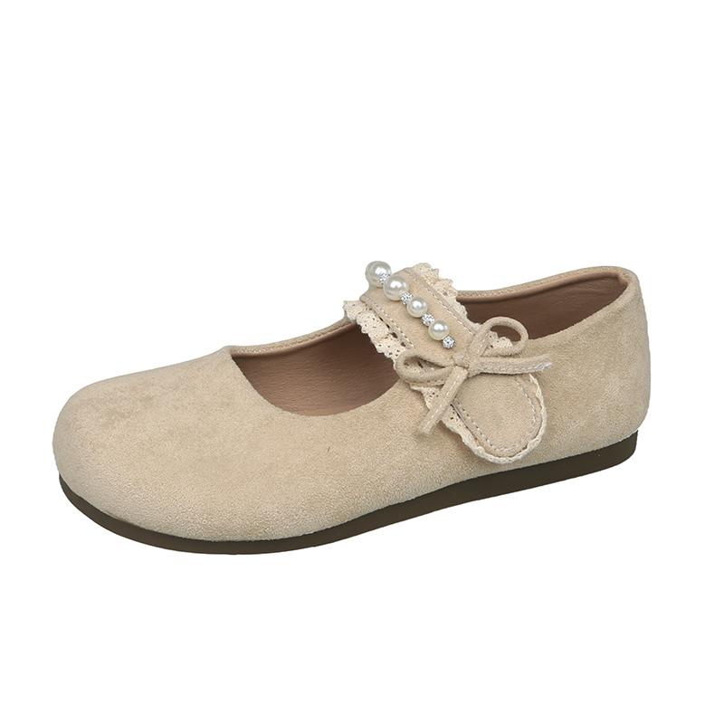 Fashion Aphixta Flat with Women Loafers Pearls Lace Flats Pink Loafers Soft Sole Shoes for Women Women Work Shoes Comfortable for Work