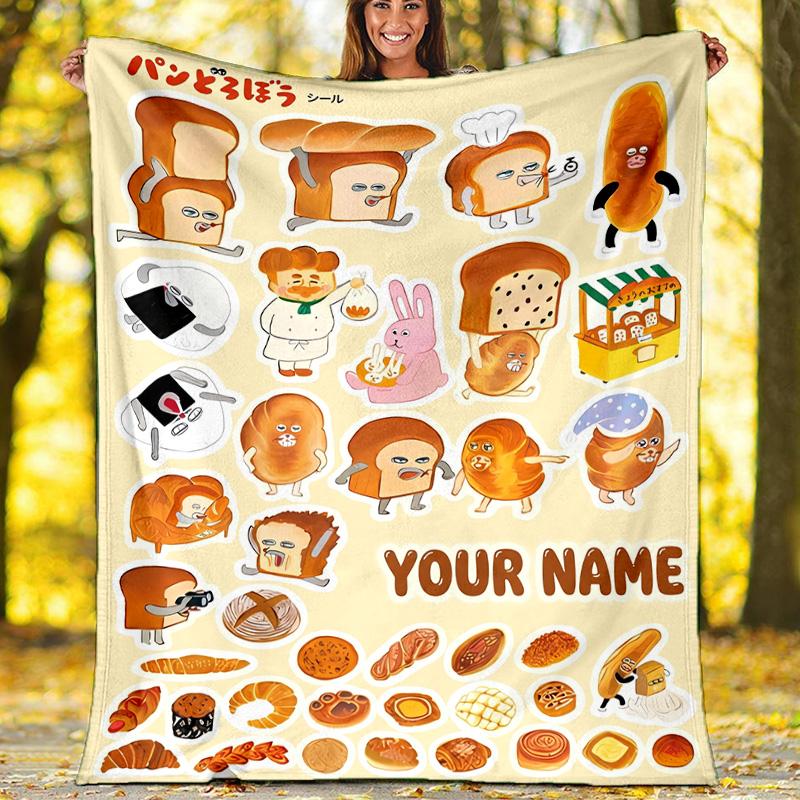 Customiz Name Personality The Bread Thief Blanket Soft&Warm Office Bed Travel Lunch Break Blanket,Gift All Seasons