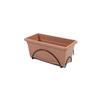 Planter with Integrated Plate 40x24cm + Metal Stand. Terracotta Color