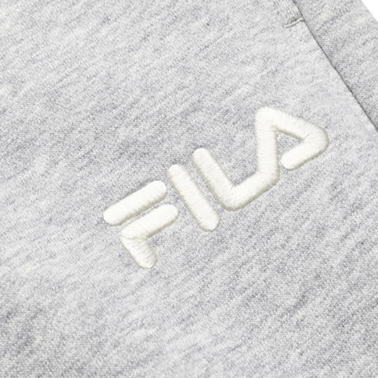 Fila Свободные брюки из флисового трикотажа с манжетами, однотонные, спортивные, повседневные, мужские, низ, облачно-серый, цветочно-серый, F51M249699F-MG