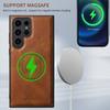 SUTENI H17 For Samsung Galaxy S24 Ultra Magnetic Case Waxy Texture Detachable Card Holder Phone Cover