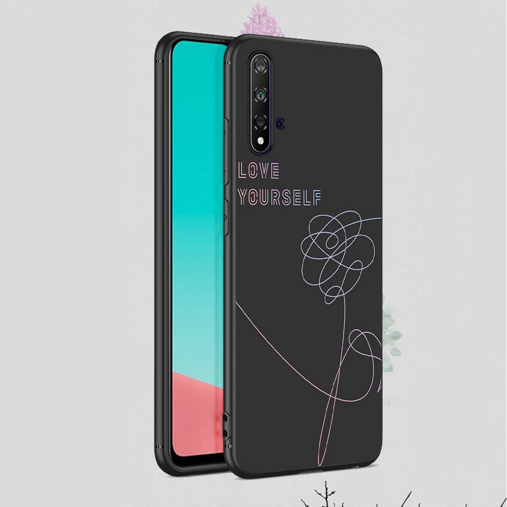 Чехол BT2 Bangtan Boys Love Yourself для iPhone 16 15 Plus 14 13 12 11 Pro 8 7 6S 6 SE 5S X XR XS Max Realme C30 C33 C31 9I Huawei P30 черный мягкий чехол