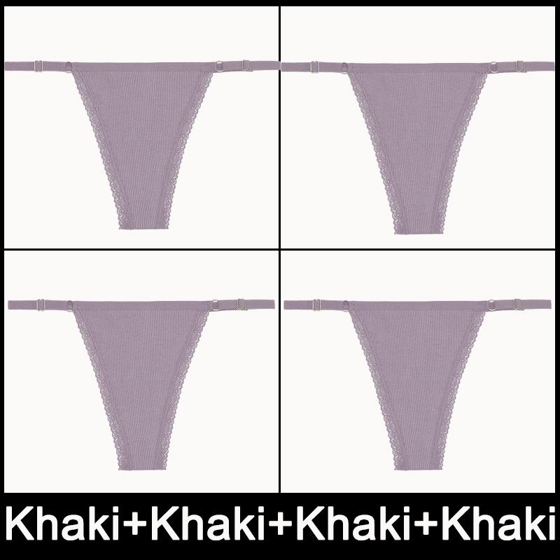 4PCS/Set Adjustable Waist Sexy G-string Panties Cotton Women's Underwear Girl Female Pantys Bikini Lady Thongs Lingerie