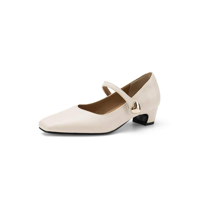 Krazing Pot Микрофибра Квадратный носок Толстый средний каблук Весенне-летняя обувь Большой размер 43 лаконичный стиль Женские туфли-лодочки для офиса