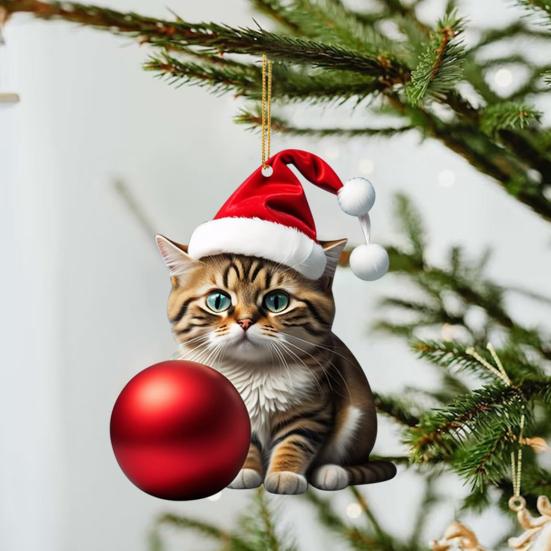 Yousheng 10 шт. Подвеска на зеркало заднего вида автомобиля 2D акриловый кошачий шарм украшение на рождественскую елку аксессуар для интерьера автомобиля