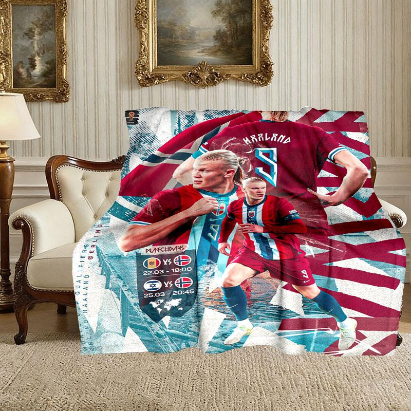 1pc Digital Print Nap Blanket, Erling Haaland Blanket for Home Use, All Season Warmth, Christmas and Valentine's Day Gift Blanket
