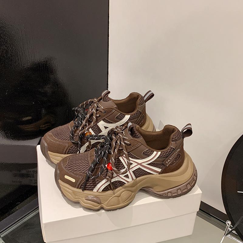 [Fanfuna] 2025 осень и зима новая толстая подошва с увеличением роста папины кроссовки женские в цветовой гамме универсальные легкие повседневные спортивные кроссовки