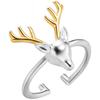 European-American Christmas Reindeer Pearl Adjustable Fashion Ring