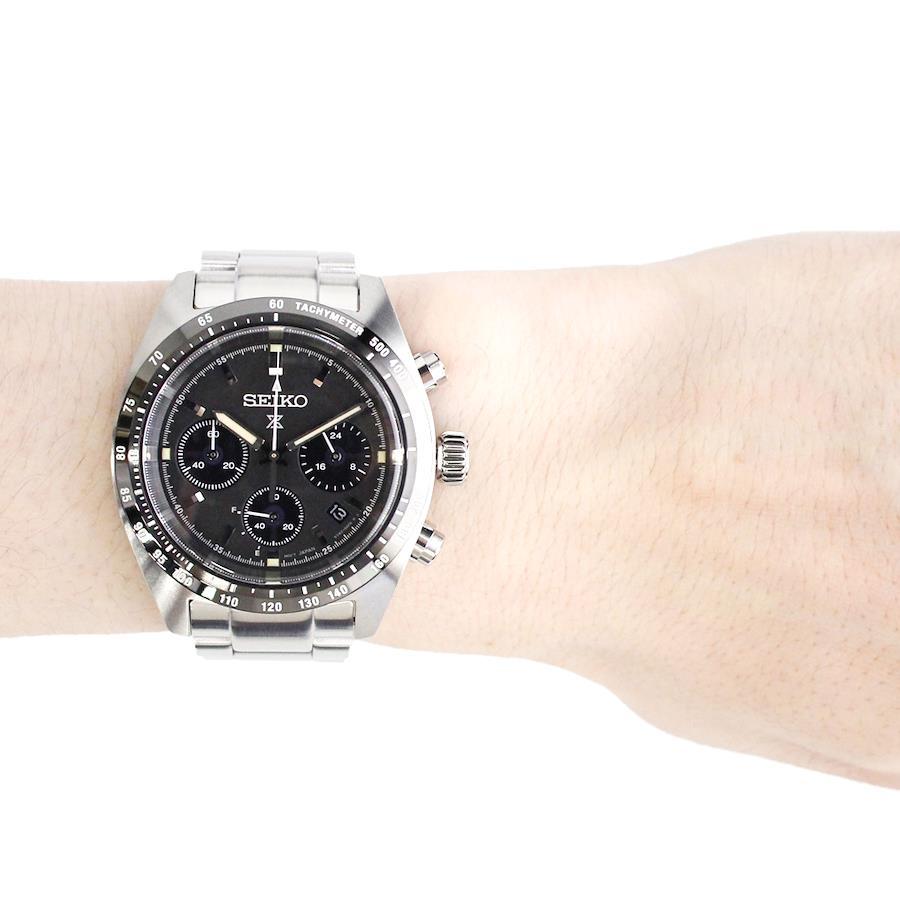 SEIKO PROSPEX SSC819P SSC819P1 SPEEDTIMER Analog Solar Powered Black Silver Analog Black