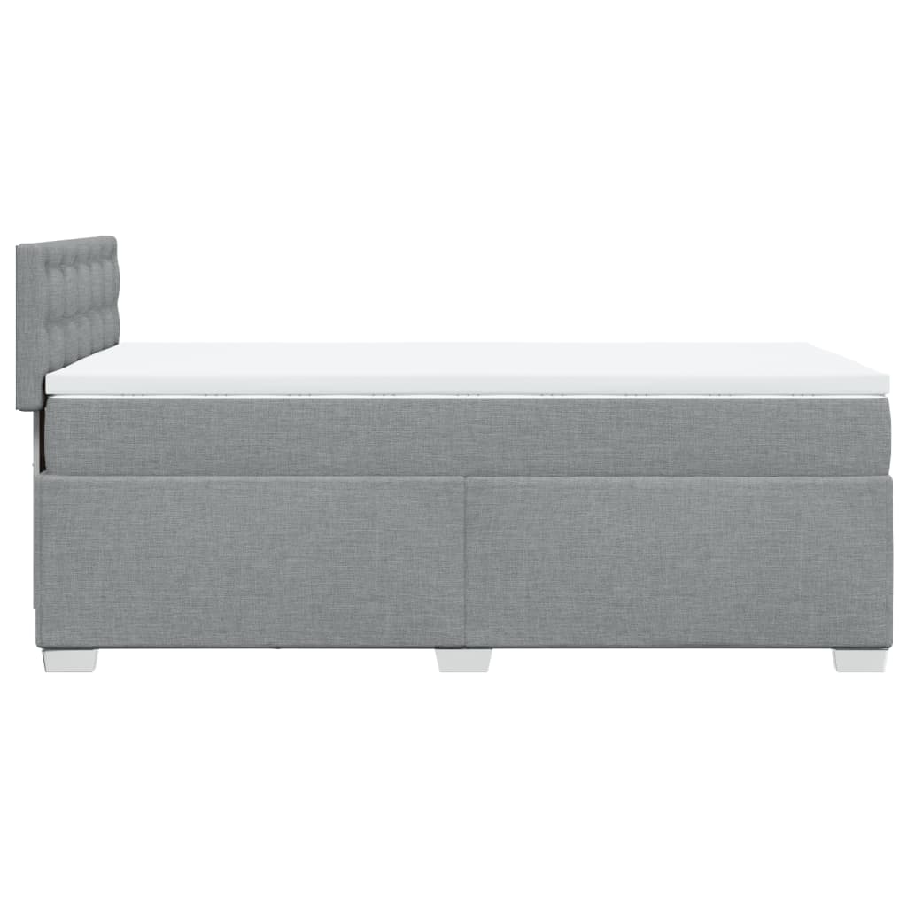 Box Spring Bed with Mattress Light Grey 80 x 200 cm Fabric