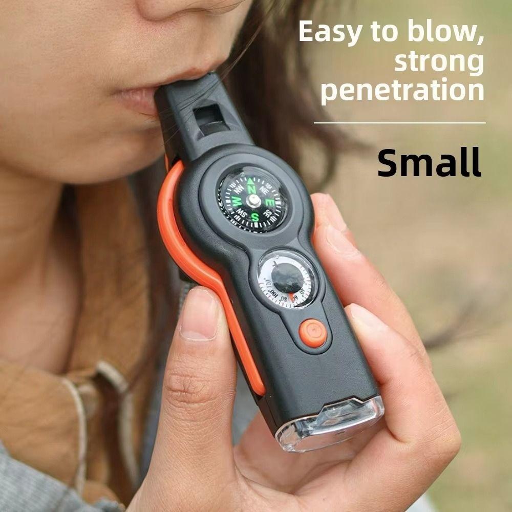 Compass Survival Whistle LED Light 7 in 1 Whistle Durable Emergency Whistle Camping