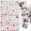 Nail Art Stickers, Romantic Valentine'S Day Love Cartoon Panda Love Adhesive Nail Stickers