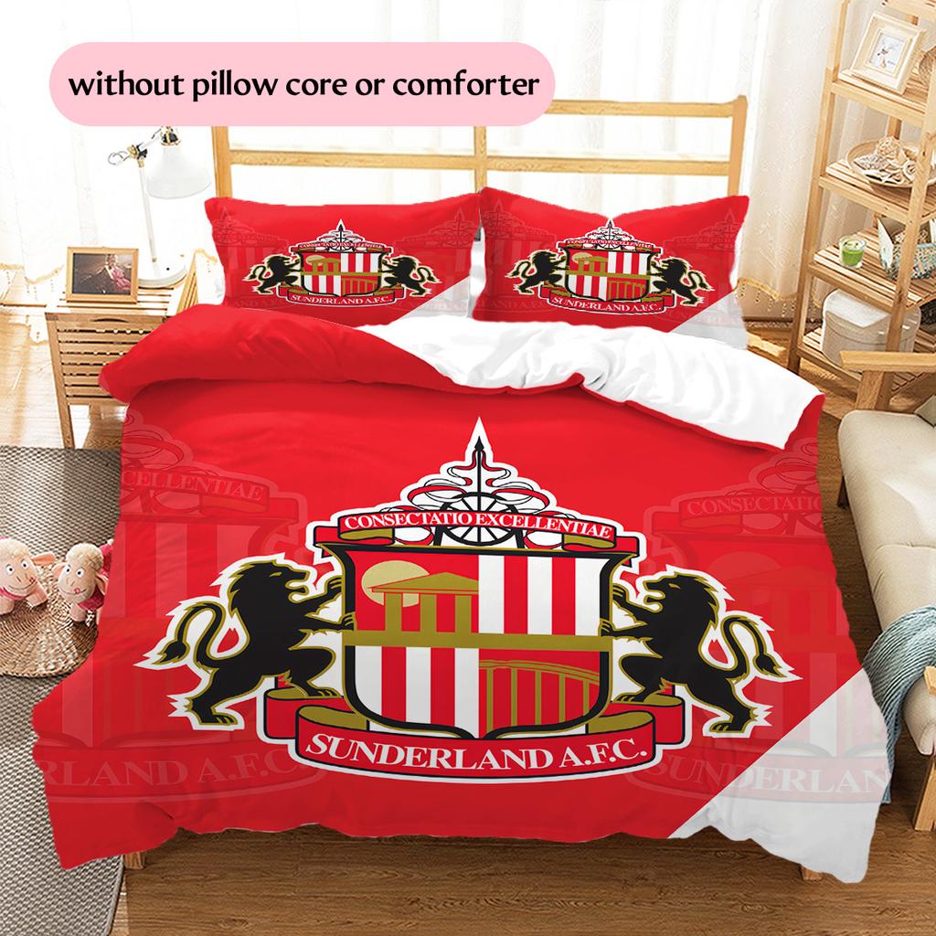 Sunderland AFC  Pattern Bedding Quilt Set  Home Decoration  Gift (1 * duvet cover + 2 * pillowcase  without core)