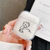 Забавный Мультяшный Кот Линия Прозрачный Чехол для Наушников Airpods 4-го 3-го 2 Pro Мягкое Покрытие для Airpod 2 3 1 Защитный Аксессуар Чехол