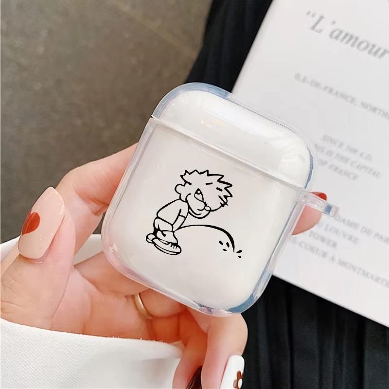 Забавный Мультяшный Кот Линия Прозрачный Чехол для Наушников Airpods 4-го 3-го 2 Pro Мягкое Покрытие для Airpod 2 3 1 Защитный Аксессуар Чехол