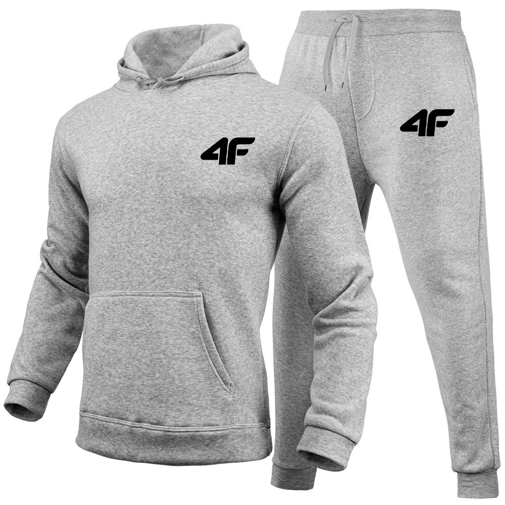 Comfortable Men's High Quality Sportswear Hoodie + Pants Suit Casual Sweatshirt Set