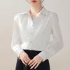 Women Blouses Shirts 2025 Spring Long Sleeve Women Blouse Shirt Office Lady Turn Down Collar White Blouse Shirt Women Tops J918
