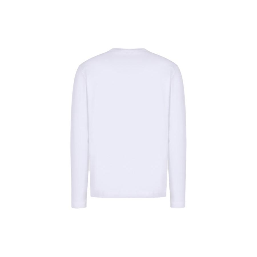Emporio Armani Мужская футболка EA7 с принтом букв, круглым вырезом и длинным рукавом, топ Белый 6RPT64PJ03Z0100