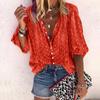 Spring Autumn Women Blouses Button Boho Ruffle Long Full Sleeve Casual Chiffon Big Large Plus Sizes Tops Shirts