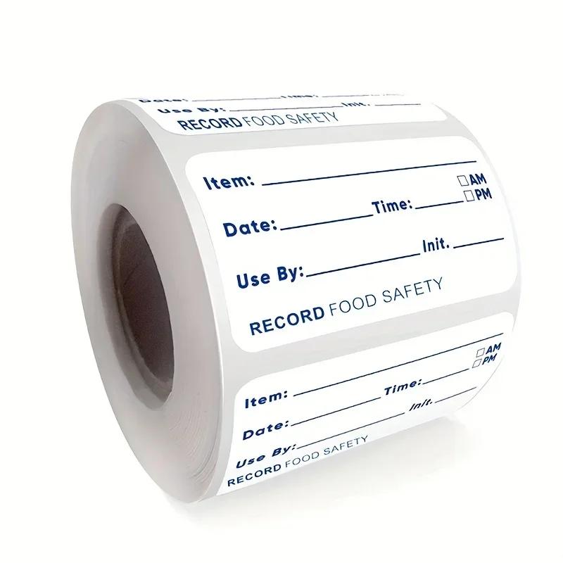 Kitchen Sticker Refrigerator Freezer Food Storage Date Content Label Self-adhesive Roll Sticker Label Dissolvable Storage Label