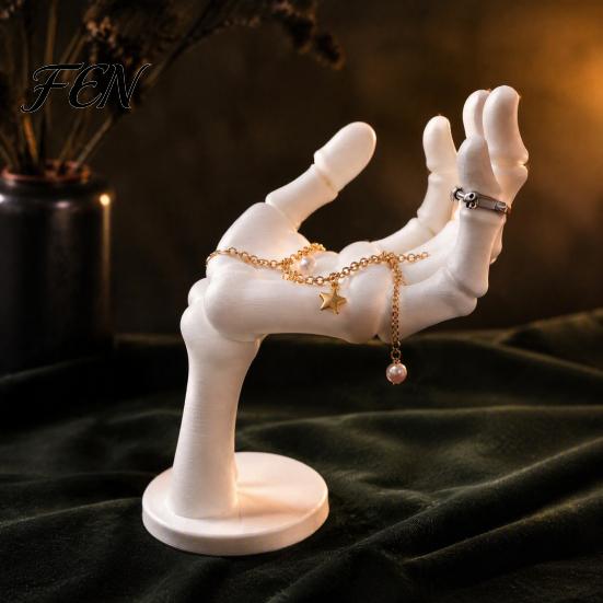 Gothic Jewelry Stand Skeleton Hand Stand, Style Ring And Necklace Multifunctional Accessory Display Holder, 3D Printed Plastic Organizer for