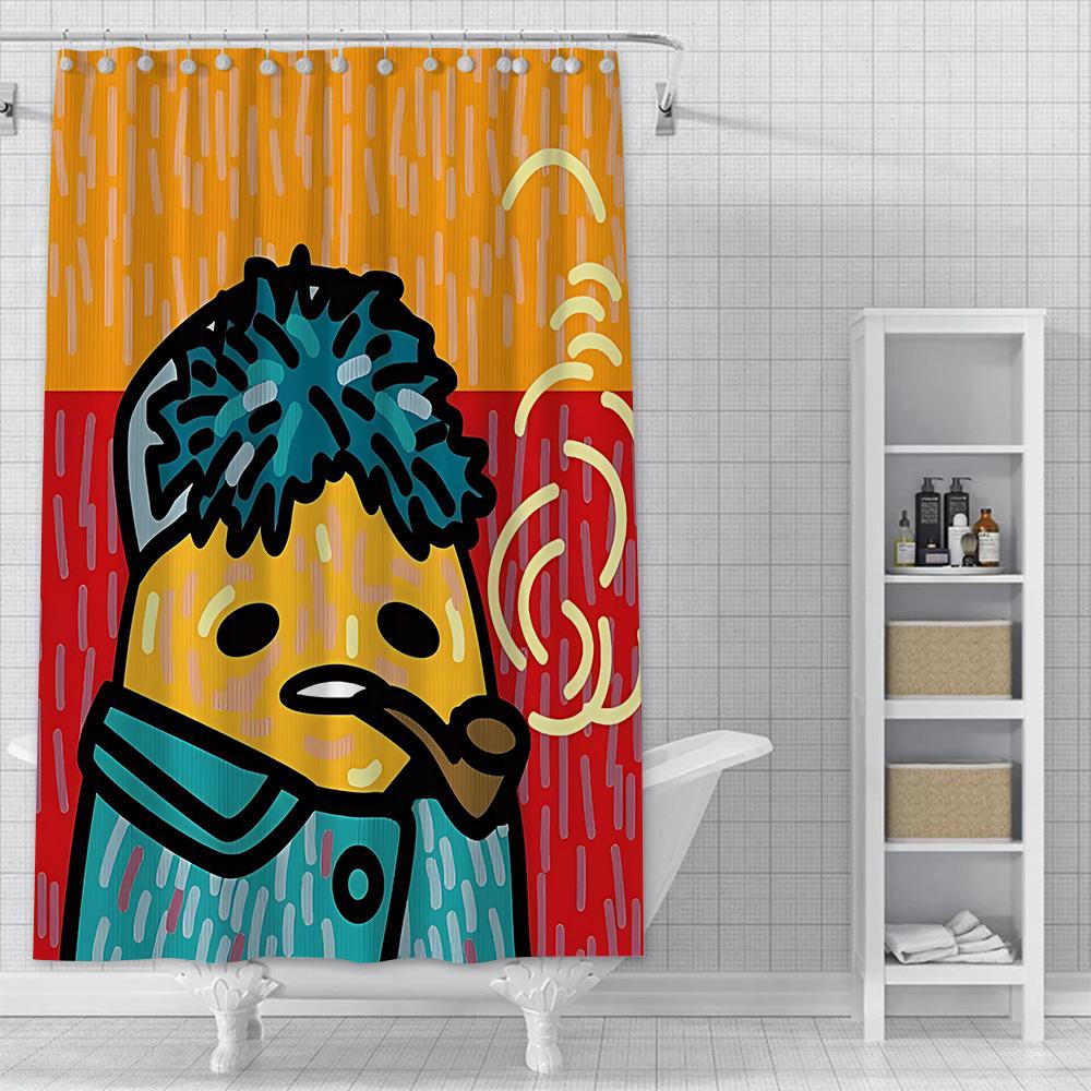 Cartoon G-Gudetama Shower Curtain Waterproof Polyester Fabric Paint Colorful Bath Curtains Home Bathroom Decor Curtain With Hook