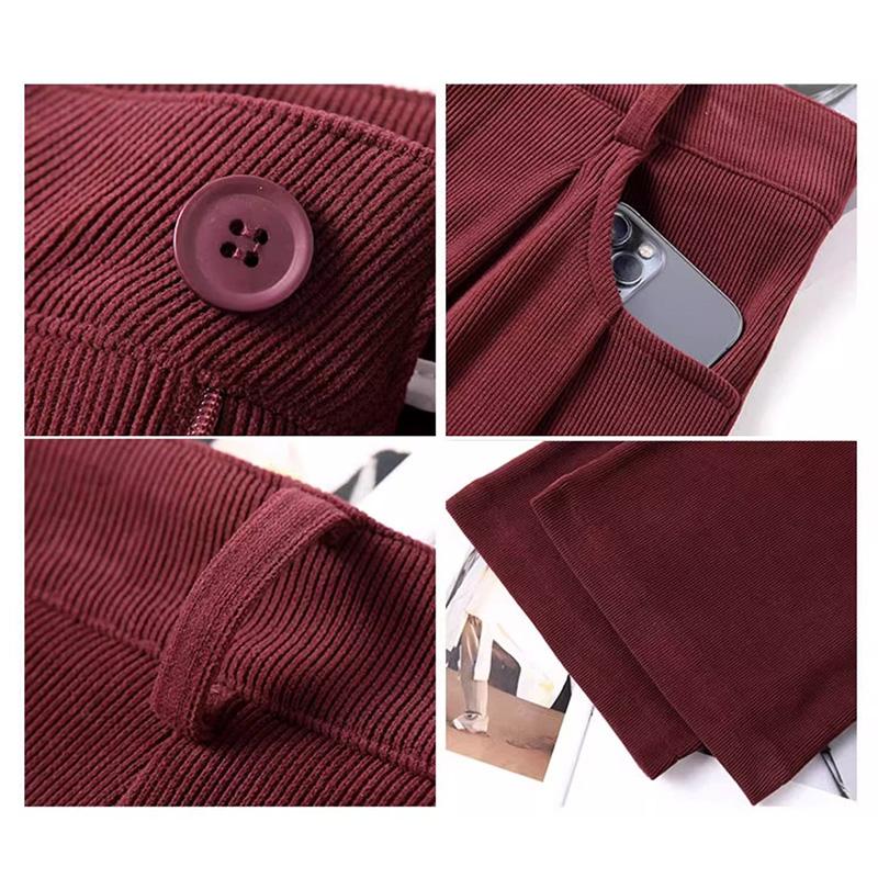 Осень Зима Леди Снежные Теплые Брюки Классический Флис Брюки с Высокой Посадкой Женские Прямые Плюшевые Термальные Повседневные Брюки