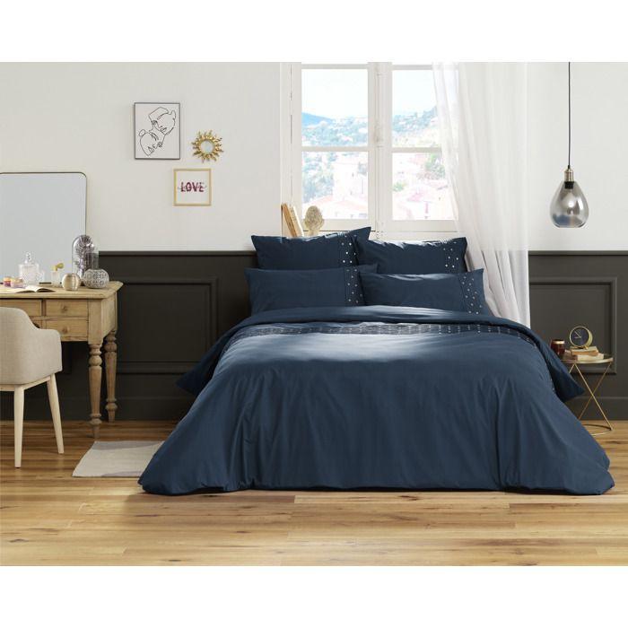 Housse de couette Agathe mure bleu 240x260cm