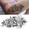 Women Sexy Temporary Tattoo Stickers Black Roses Pattern Full Flower Design Used for Arm Body Art Big Large Fake Tattoo Stickers