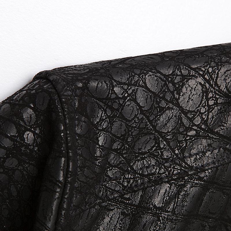 New Men's Leather Jacket Genuine Leather Jacket Short Crocodile Pattern Sheepskin Slim Baseball Jacket