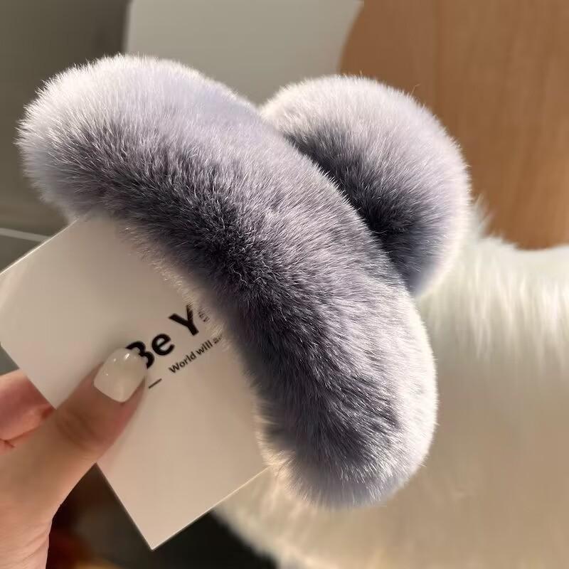 Winter Hair New Fur Faux Claw Elegant Acrylic Hairpins Plush Hair Clip Barrette Crab Headwear For Women Girls Hair Accessories