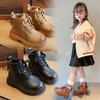 Children's Autumn New Boys and Girls Short Boots Spring and Autumn Baby Rhubarb Leather Boots