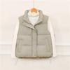 Vest Fashionable Warm Solid Color Cotton Short Stand-up Collar Vest Vest Vest Vest Sleeveless New Versatile Coat