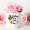 Teaching Is A Work of Heart Printed Enamel Mug Friends Original Mugs Coffee Cups To Sublimate Stainless Cup Drinkware Cupshe Bar
