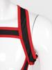 Mens Contrast Trim Chest Harness Jumpsuit Bulge Pouch Design One-Piece Bodysuit Jockstrap Underwear for Cosplay