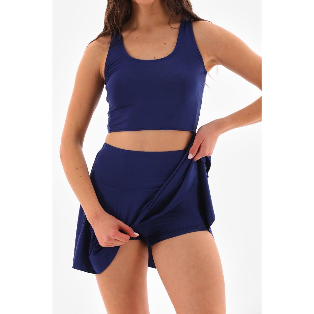 Crop Swimsuit With Shorts And Skirt