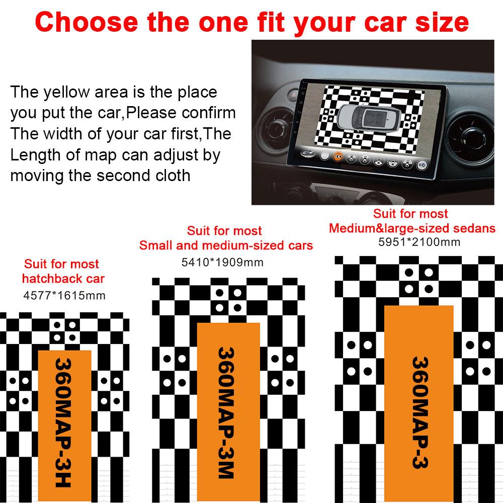 Carsanbo Car Panoramic 3D 2D Calibration Cloth 360 Degree Camera Surround Bird Eye View System Debugging Cloth Special 4 Pcs/set