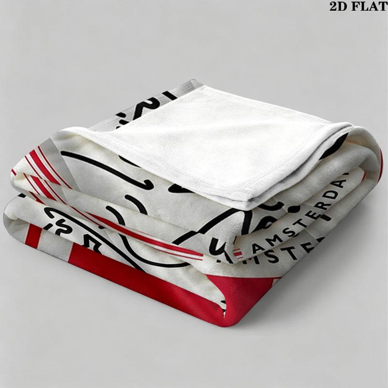 1PC AFC Ajax Custom Name Patterned Flannel Blanket Suitable For All Seasons for Home Decor Warmth and Comfort Gifts Holiday Present