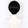 LAOBAO Mash Burned Cosplay Wig, Black Hair Bob Wig, Heat Resistant, Costume Accessory for Parties, Halloween, School Festivals, and Events