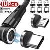 1-10 шт. Магнитные зарядные наконечники Type-C/Micro USB, 1-контактные разъемы, головки без зарядных кабелей для Xiaomi POCO Samsung Huawei