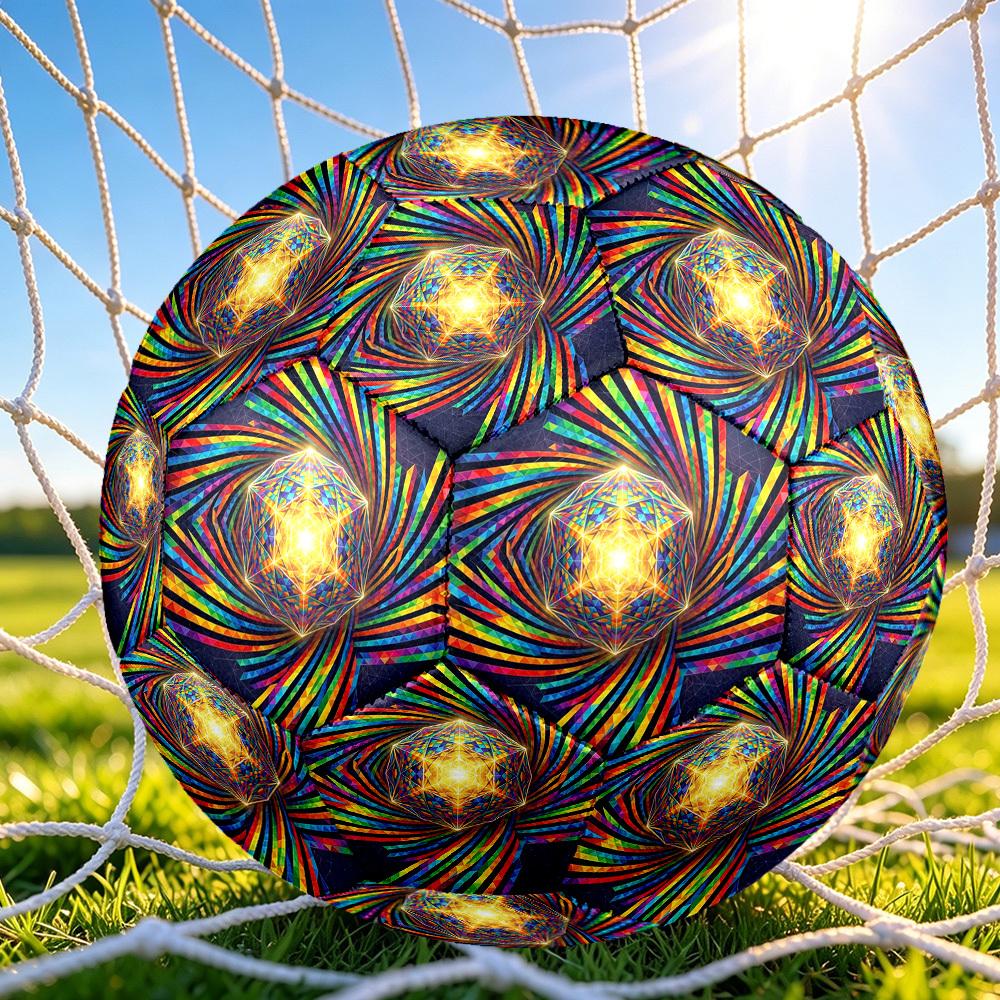 1pc Colorful Kaleidoscope Themed Soccer Ball, Size 5, Lightweight PVC Material, Outdoor Training Soccer Ball Gift. q62265