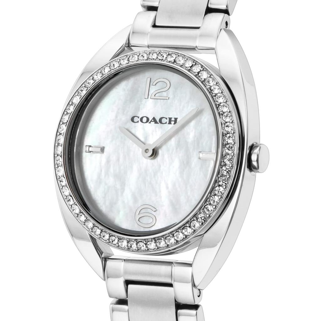 Часы Sam White Pearl Dial Stainless Steel Quartz 28MM Watch 14502056 Silver [Coach] Женские [Товар]