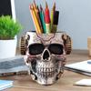 Киберпанк Череп Смоляной Держатель для Ручек и Кистей Украшение