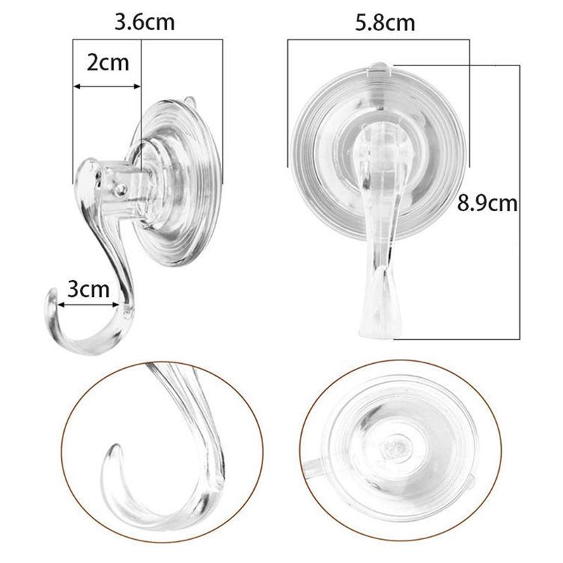 Большая прозрачная многоразовая сверхмощная вешалка для венков на присоске, 22 фунта, прочные крючки на присоске для оконного стекла, крючки для ванной комнаты
