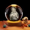 3D Хрустальный шар с лазерной гравировкой Девы Марии, Цветной ночник, Религиозные подарки на дни рождения женщин, Рождественское украшение с Марией