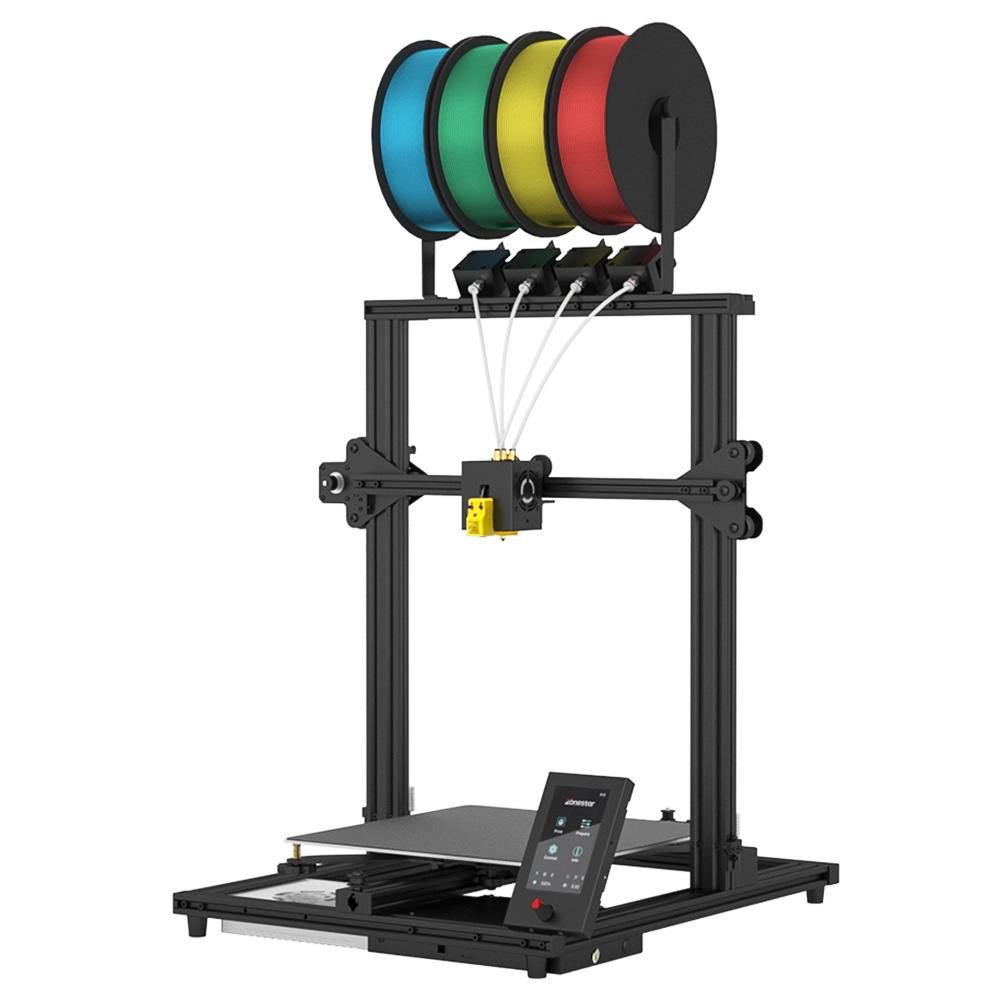 Refurbished:Zonestar Z8PM4 Pro Extruder 4-IN-1-OUT Color-Mixing 3D Printer LCD Screen High Precision Resolution DIY Kit - Black